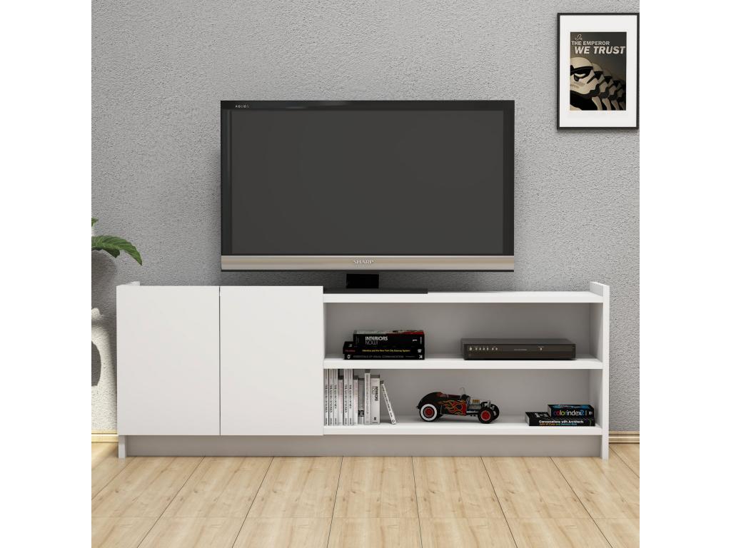 Niger design TV stand, melamine-faced chipboard in white, 141x50x29.5cm JWIZ17182