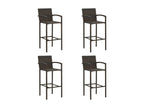 Set of 4 brown woven resin bar stools XJCD89927