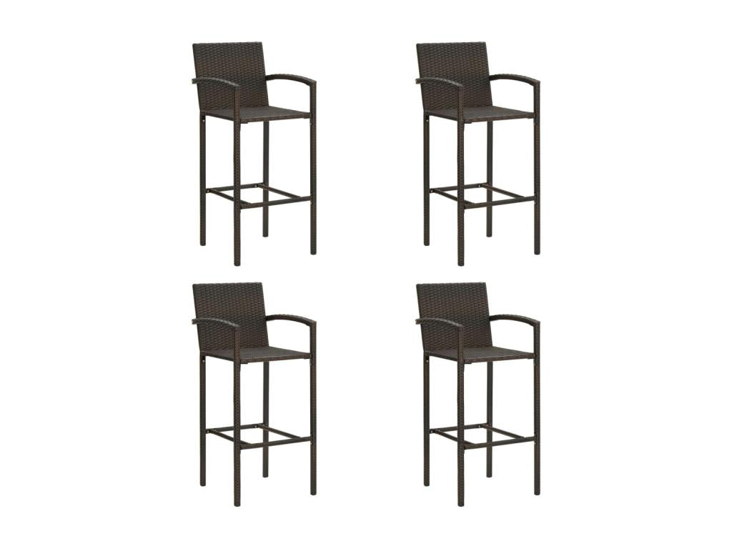 Set of 4 brown woven resin bar stools XJCD89927