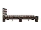 Bed frame without mattress, brown oak, 200x200 cm, EQTS85518