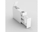 Lysvia White Wood FPUS05558 Bathroom Storage Unit with 1 Door and 2 Drawers