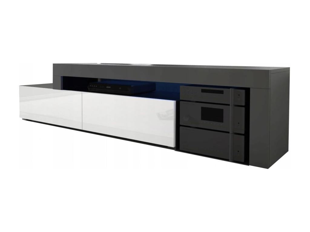 Flex TV Unit, Black M and White Lacquered - LED Included - EXTENDABLE - CORNER GQIR69600