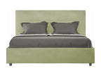 Bed with upholstered slatted base 160x200 microfiber green Dormeva QSFU28236