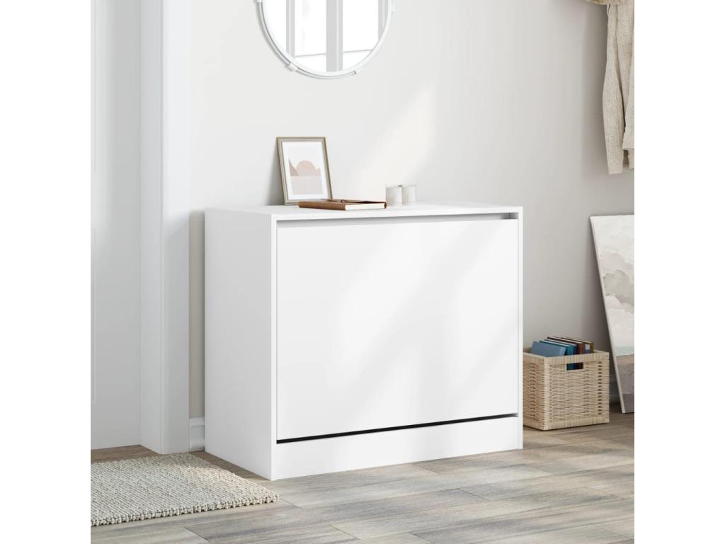 Armoire à chaussures blanc 80x42x69 bois d'ingénierie WBHA93633