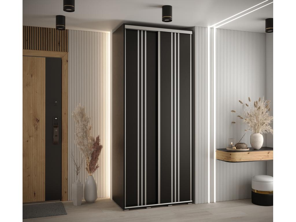 Dormeva 6 Sliding Door Wardrobe 235.2/120/60 2 Doors Black/Black/Silver NRIN22245