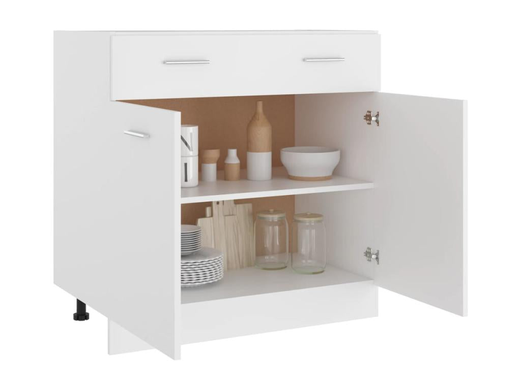 Floor cabinet with drawer, white, 80x46x81.5cm, engineered wood, YPUT89415