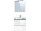 Bathroom cabinet in cement/glossy white melamine - Length 60 x Depth 45 x Height 85 cm BLTT63892
