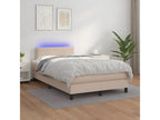 Upholstered bed base with LED mattress, Cappuccino, 120x200 cm, Faux Leather WPBD96103