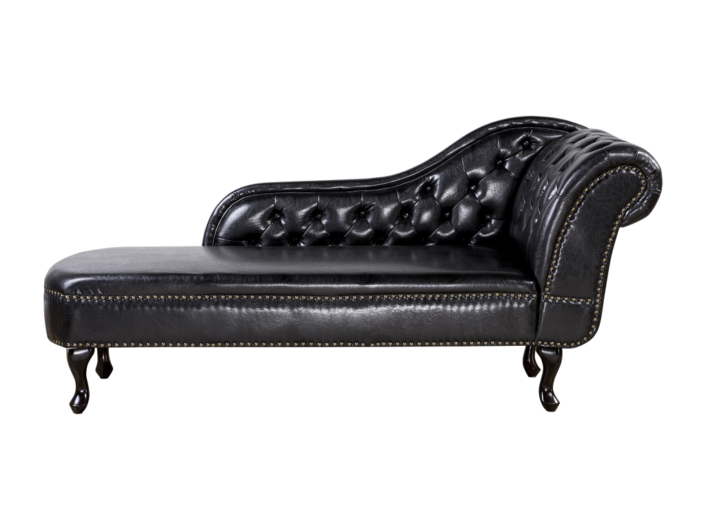 Dormeva Chaise Longue, Black PU Leather, Right Side, BHVJ99478