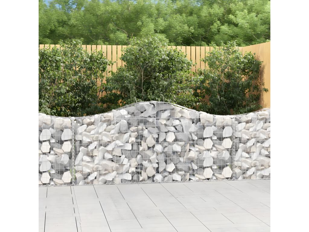 15 arched gabion baskets, 200x30x80/100 cm, galvanized iron, TBAE74682