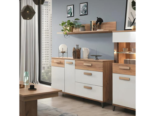 Dormeva 2-Door, 3-Drawer Buffet in Honey Oak/White - W 155.5 x D 39.5 x H 90 cm ZCVG79649