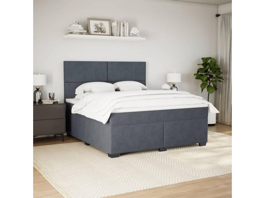 Dormeva bed base and mattress, Dark Grey 180x200cm Velvet ZCIF12279