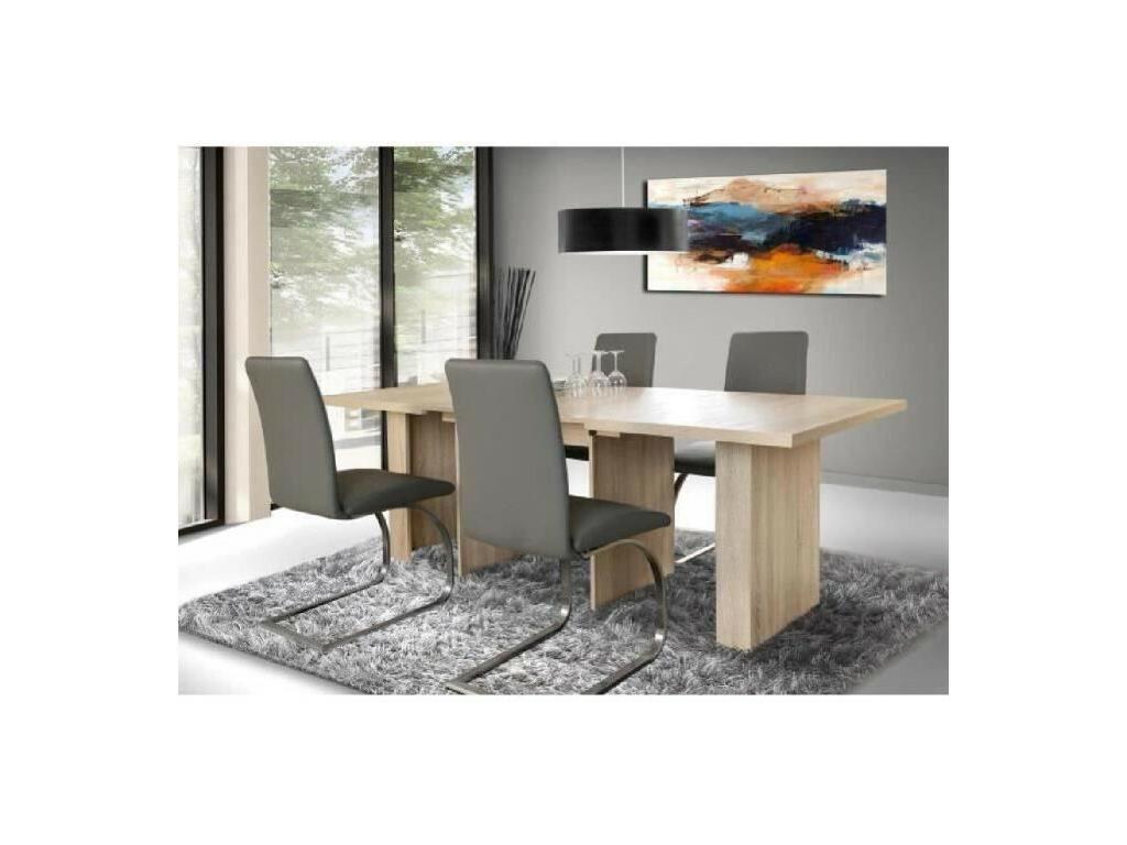 Dormeva extendable dining table for 6 to 12 people, contemporary style, oak - 140-273x90 cm ZFQT42457