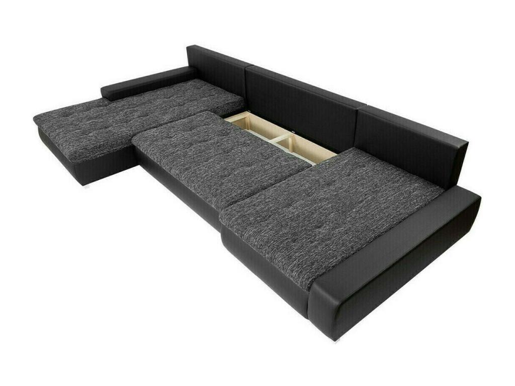 Dormeva 106 Grey Corner Sofa Bed with Sleeping Function and Bedding Box, 394x213x80cm AEKJ97651
