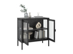 Black sideboard 70x35x70 cm glass and steel ADPJ74986