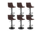 Zensova - Set of 6 Steel and Dark Brown Stools NKIP97258