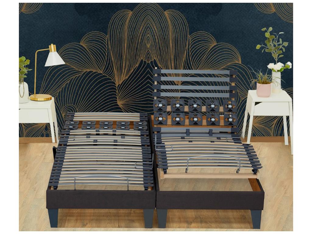 Set of Dormeva bed bases with slats, anthracite grey. Dimensions - 2 x 80 x 200 cm WCUW49705