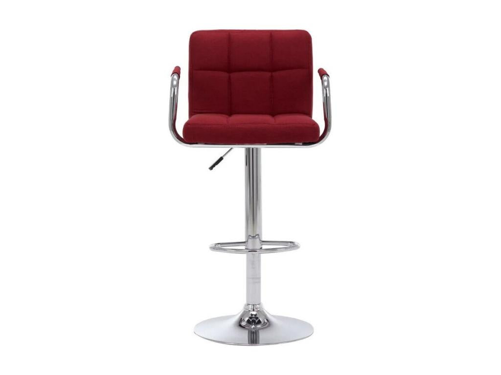 Dormeva GSOZ65978 Burgundy fabric bar stool with chrome metal base