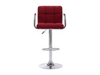 Dormeva GSOZ65978 Burgundy fabric bar stool with chrome metal base