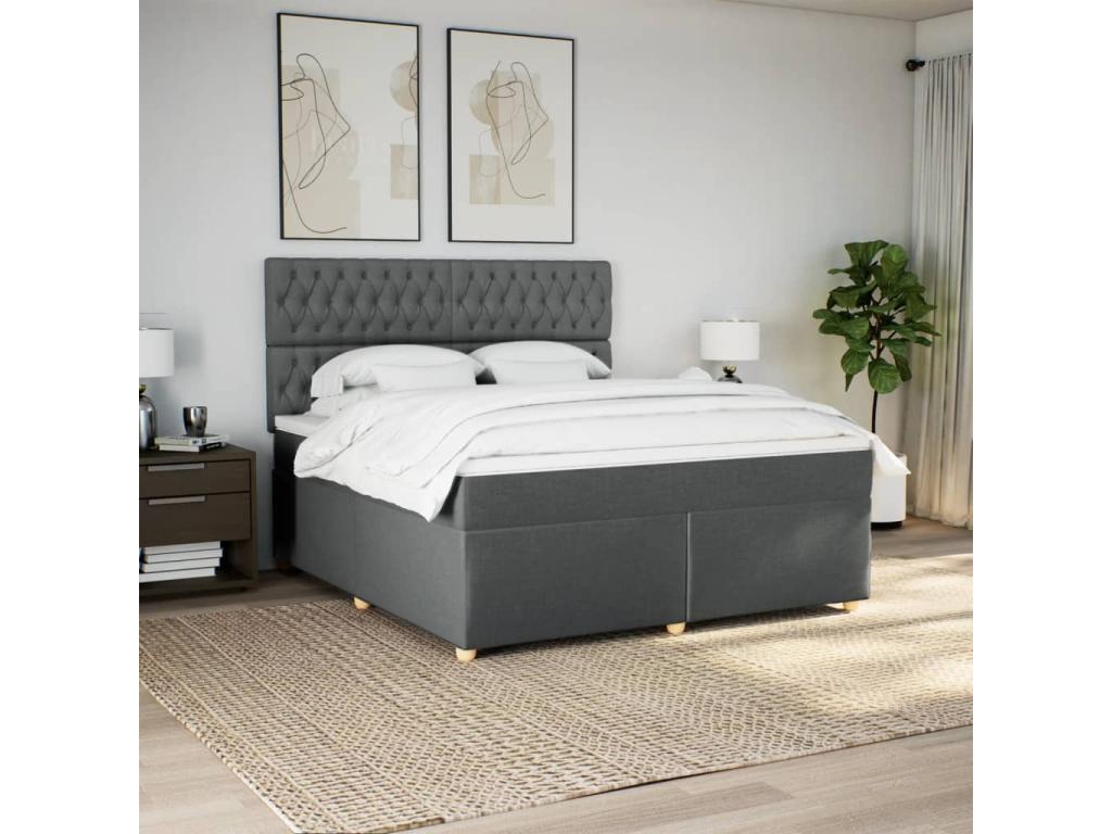 Dormeva bed base with mattress, Dark Grey, 180x200cm, Fabric ODDQ79569