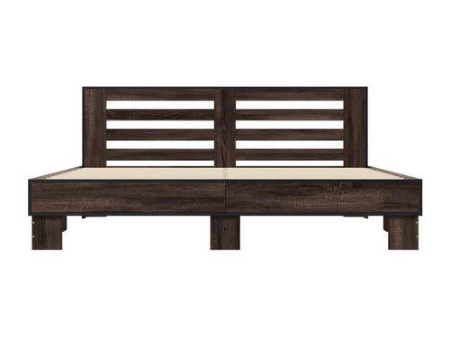 Bed frame without mattress, brown oak, 200x200 cm, EQTS85518