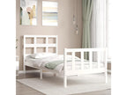 Bed frame with white headboard 90x200 cm solid wood YCSL49962