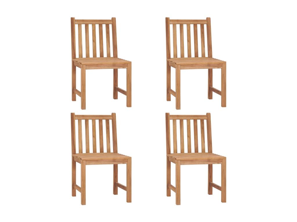 4-piece garden chairs with cushions, solid teak wood, MILM21091