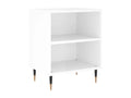 High-gloss white bedside table 40x30x50 cm engineered wood QCIF33565