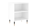 High-gloss white bedside table 40x30x50 cm engineered wood QCIF33565