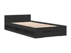 Black bed frame with drawer (mattress not included) 90x200 cm YTZV96635