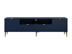 TV stand with 2 doors, 2 drawers and 2 shelves in MDF and steel - Blue and gold - Dormeva DYPO81103