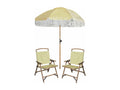 Dormeva - Beach Parasol and 2 Chairs Set in Yellow Polyester and Beech Wood Playa PWQJ66846