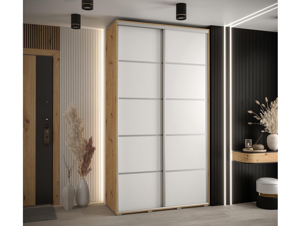 Dormeva 4 Sliding Door Wardrobe 235.2/130/60 2 Doors Dormeva/White/Silver MACK34218