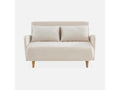 2-seater convertible sofa - Dormeva - wooden legs - white looped upholstery - bench seat - reclining backrest SXRU46154