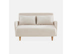 2-seater convertible sofa - Dormeva - wooden legs - white looped upholstery - bench seat - reclining backrest SXRU46154