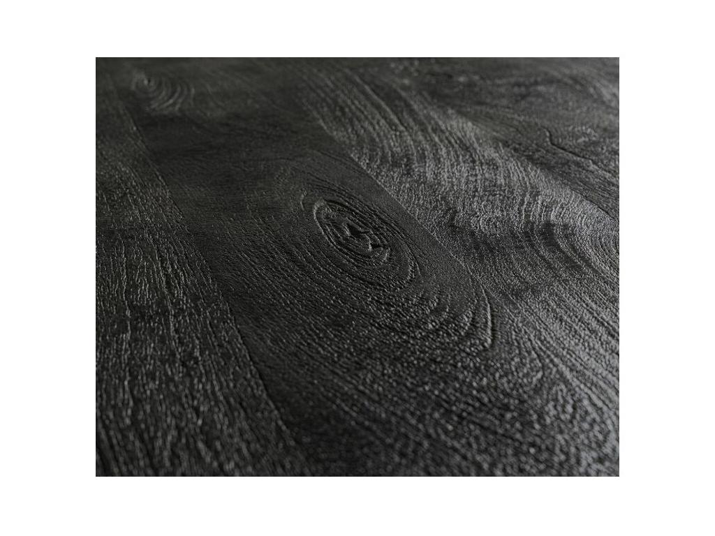 Dormeva oval table in black mango wood and black steel legs, 130cm FXHC55672