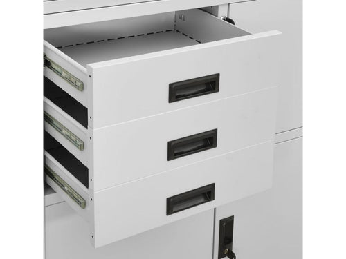 Light Grey Office Cabinet 90x40x180 Steel 3 IEID68669