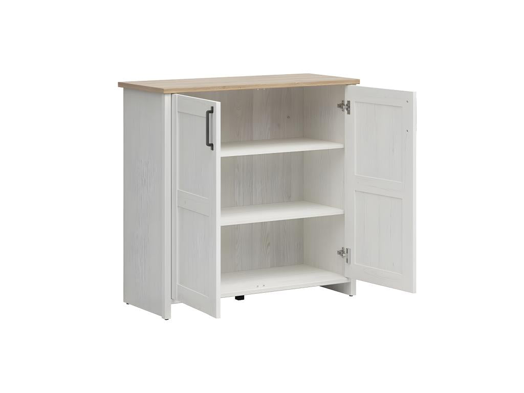 Dormeva White and Wood 2-Door Buffet DWRY57387