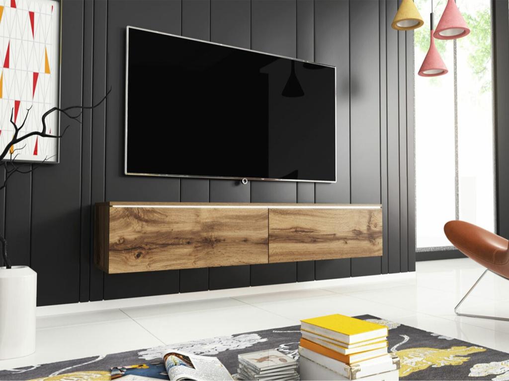 Dormeva 120 Oak TV Stand, 2 doors, 140x30x33cm, YHPU43906