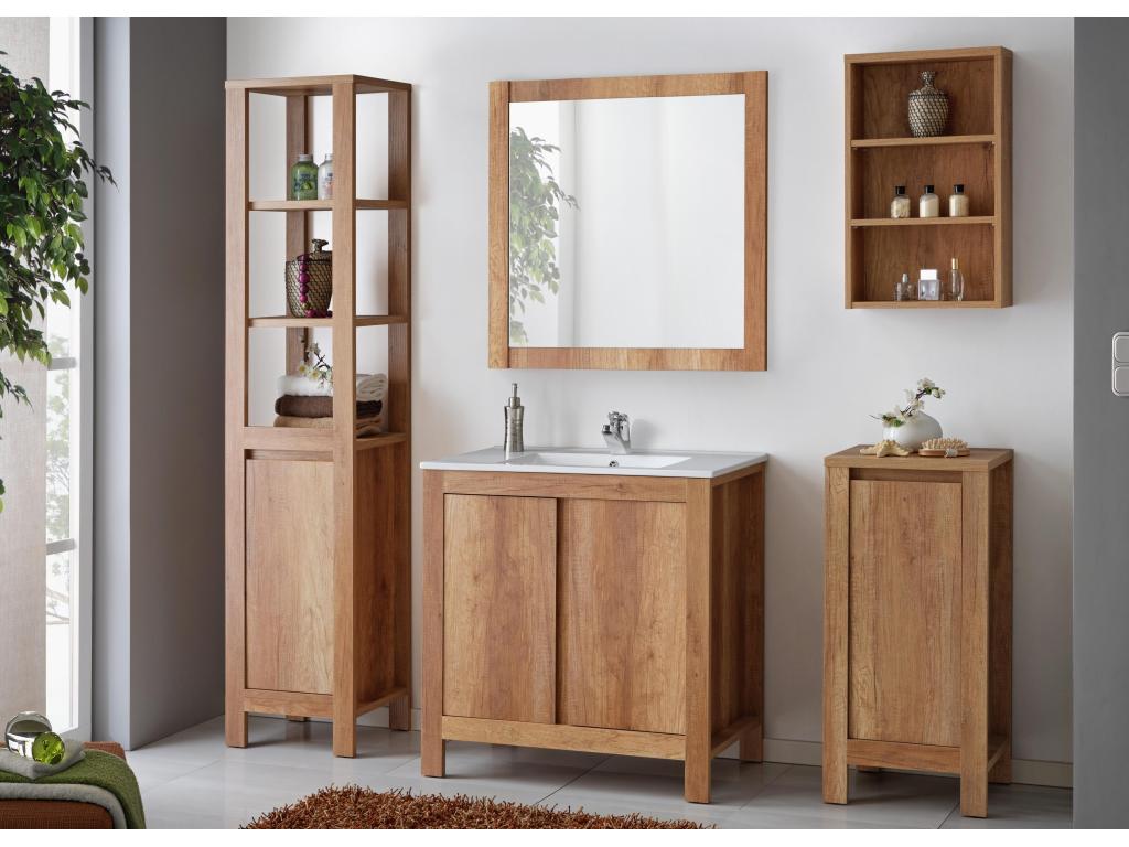 Lysvia HC40 1D Tall Cabinet 40x35x186 Natural Clear PMAC64824