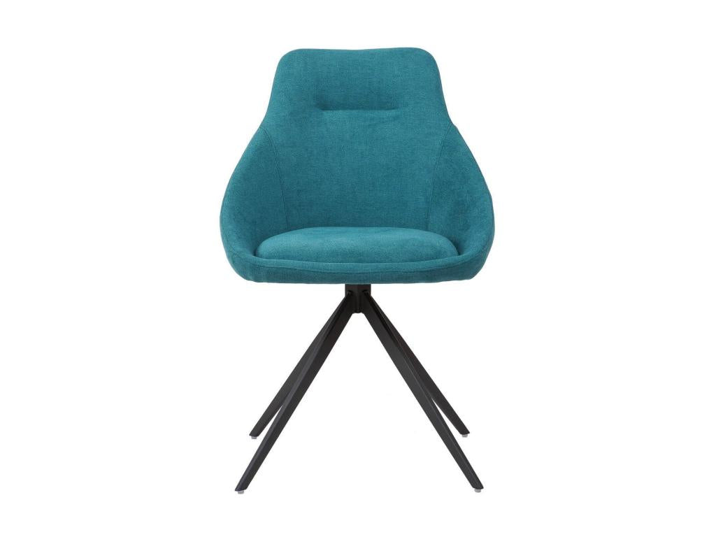 Dormeva NEOL38082 180° swivel chair with blue fabric armrests and black metal legs