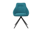 Dormeva NEOL38082 180° swivel chair with blue fabric armrests and black metal legs