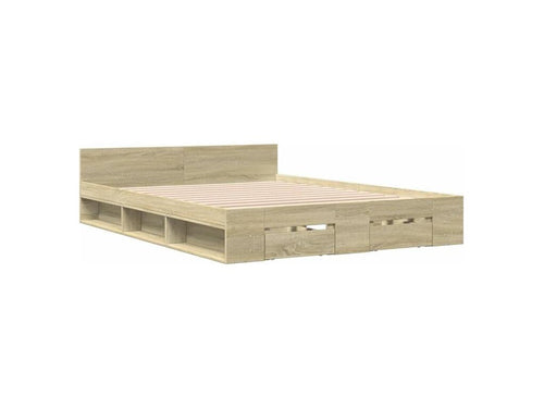 Dormeva oak bed frame and drawers 120x190 engineered wood TPKB70868