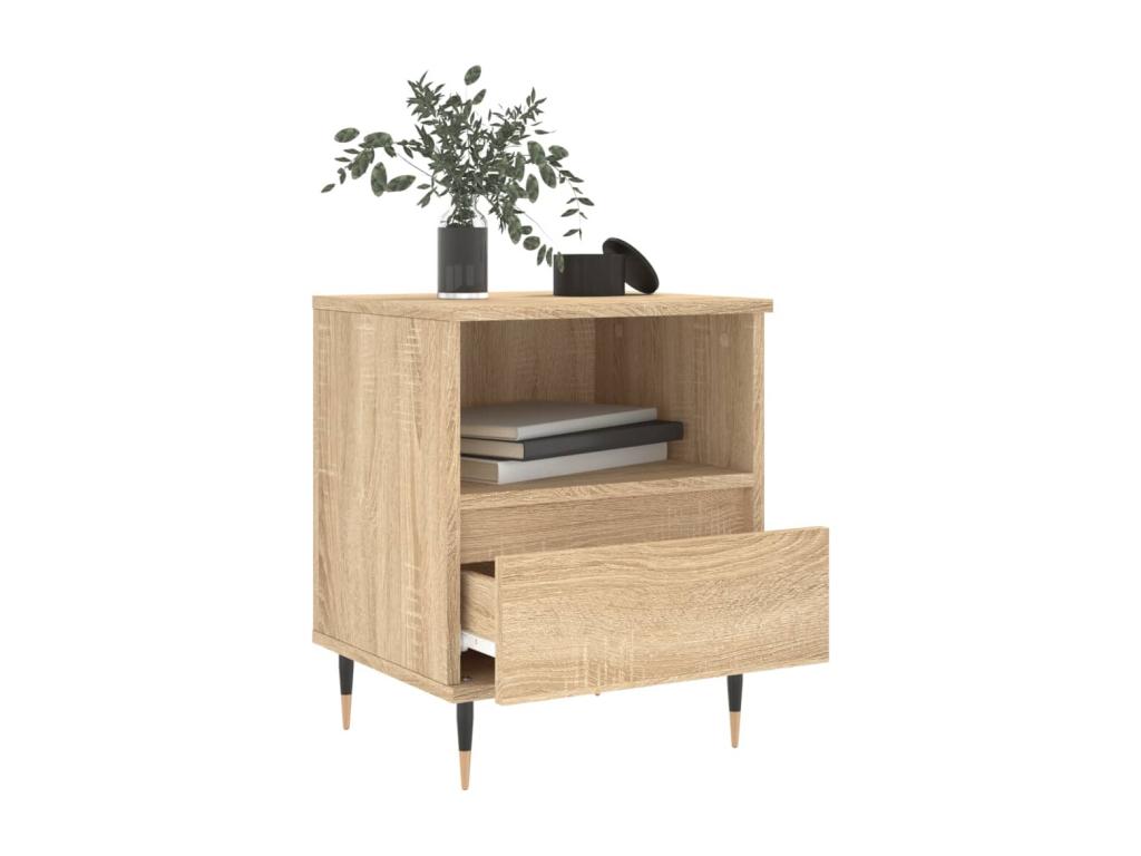 Dormeva 2-piece bedside tables, oak finish, 40x35x50 cm, engineered wood, DVPA65702