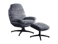 Lysvia - Swivel Armchair with Two-Tone Footrest, Dark Grey IKZA56566
