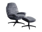 Lysvia - Swivel Armchair with Two-Tone Footrest, Dark Grey IKZA56566