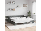 Daybed with pull-out bed and dark grey mattress 100x200 cm fabric DEAX65868