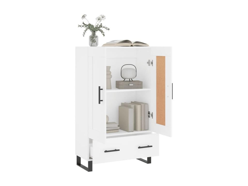 White tall sideboard 69.5x31x115 cm engineered wood EPQD44758