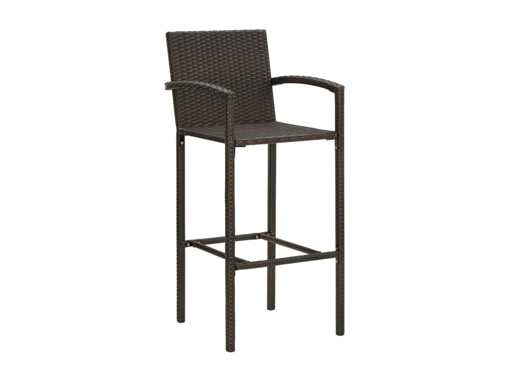 Set of 4 brown woven resin bar stools XJCD89927