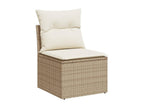 12-piece beige resin wicker garden furniture set with cushions OLYN46076